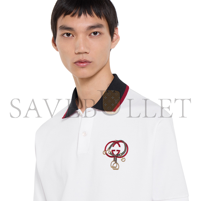 GUCCI COTTON PIQUET POLO SHIRT WITH EMBROIDERY 854826 GUCCI COTTON PIQUET POLO SHIRT WITH EMBROIDERY 854826
